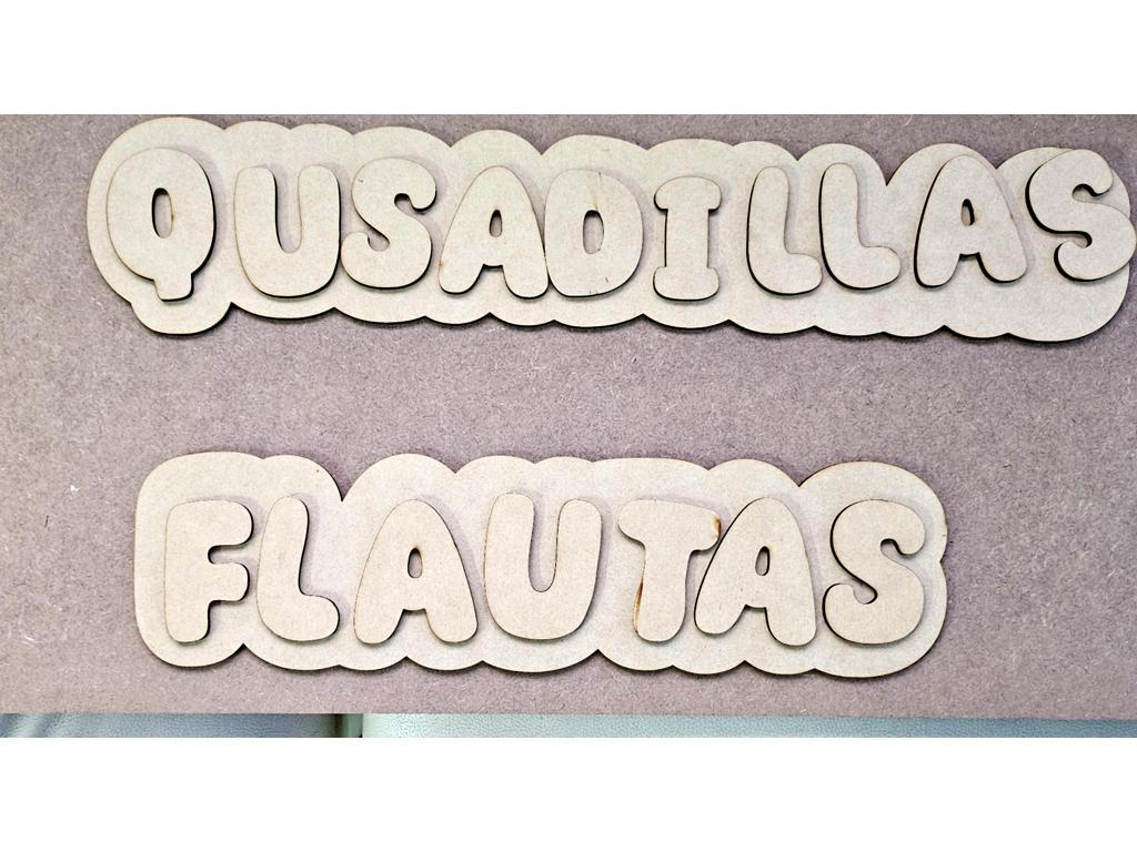 Letrero promocional personalizado con corte láser en madera MDF